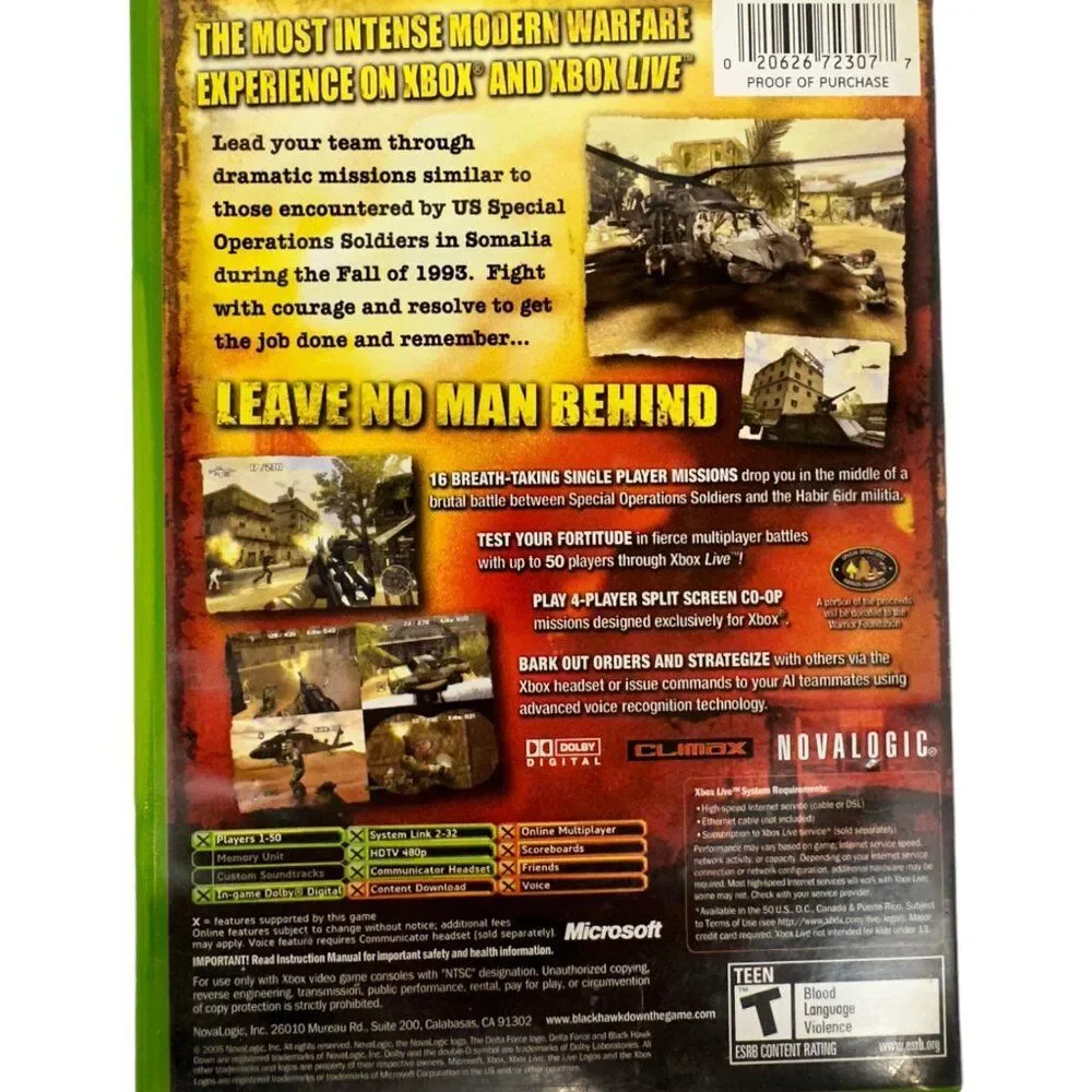 XBOX Delta Force Black Hawk Down (2005)